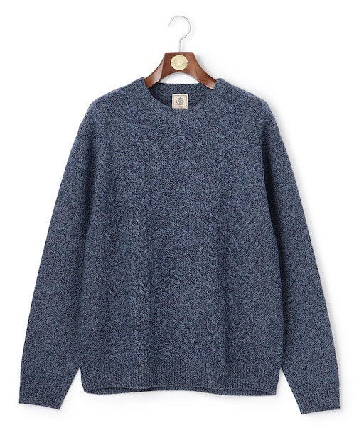 【KING SIZE】【Cash Lamb's Wool】ケーブルクルーネック ニット_25年モデル