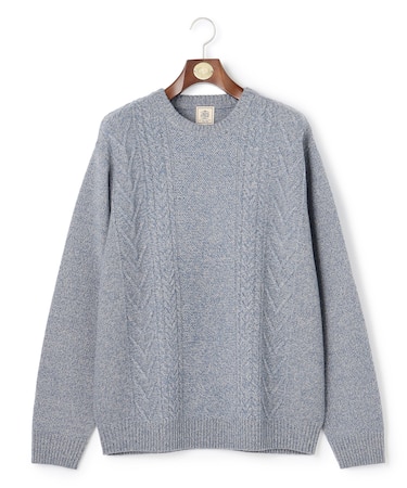 【KING SIZE】【Cash Lamb's Wool】ケーブルクルーネック ニット_25年モデル
