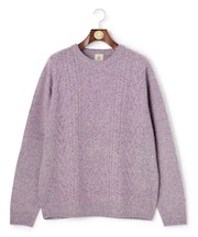 【KING SIZE】【Cash Lamb's Wool】ケーブルクルーネック ニット_25年モデル
