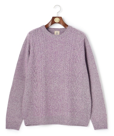 【KING SIZE】【Cash Lamb's Wool】ケーブルクルーネック ニット_25年モデル