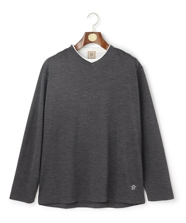 【WEB・一部店舗限定】Ｖネックフェイクレイヤード ロングスリーブTシャツ