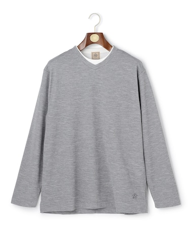 【WEB・一部店舗限定】Ｖネックフェイクレイヤード ロングスリーブTシャツ