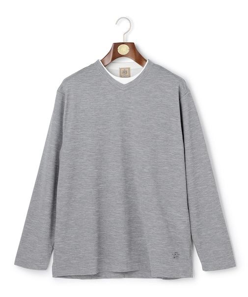 【WEB・一部店舗限定】Ｖネックフェイクレイヤード ロングスリーブTシャツ