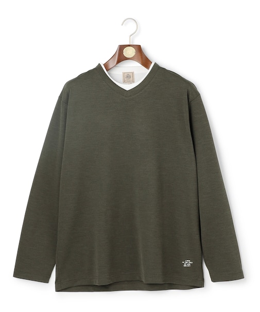 【WEB・一部店舗限定】Ｖネックフェイクレイヤード ロングスリーブTシャツ