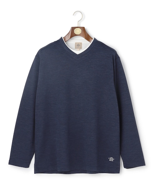 WEB・一部店舗限定】Vネックフェイクレイヤード ロングスリーブT