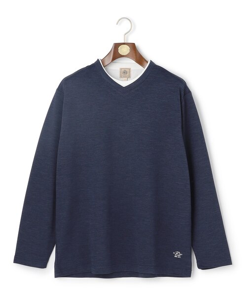 【WEB・一部店舗限定】Ｖネックフェイクレイヤード ロングスリーブTシャツ