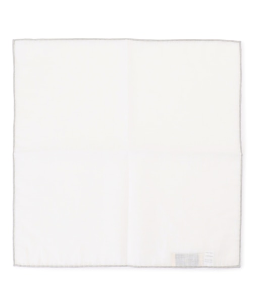 無地ヘムプリントリネン チーフ