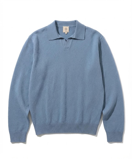 ミックスブークレ スキッパーポロシャツ