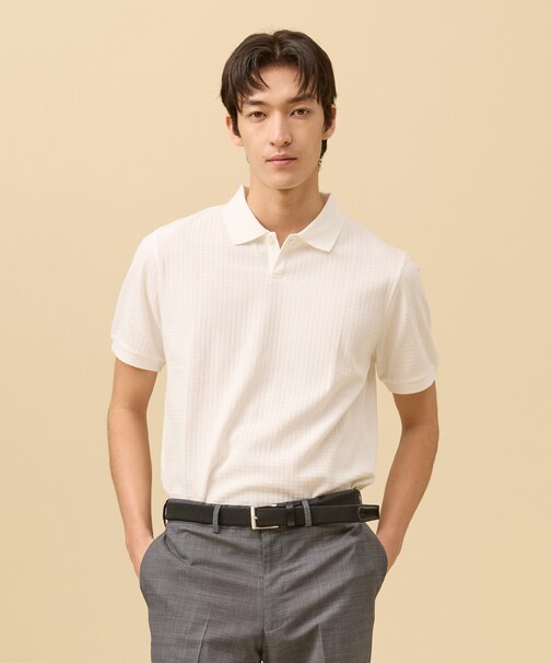 ジャケットインの最適解【接触冷感 / 吸水速乾】【J.PRESS PREMIUM JERSEY】スキッパー ポロシャツ