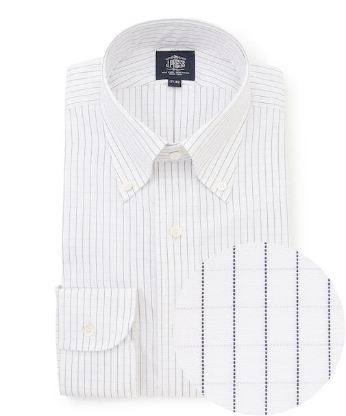 【PREMIUM PLEATS / 形態安定】スーピマコットングラフチェック シャツ / B.D.