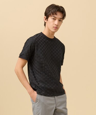 ジャケットインの最適解【接触冷感 / 吸水速乾】【J.PRESS PREMIUM JERSEY】アーガイルリンクス Tシャツ