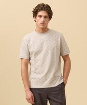 ジャケットインの最適解【接触冷感 / 吸水速乾】【J.PRESS PREMIUM JERSEY】アーガイルリンクス Tシャツ