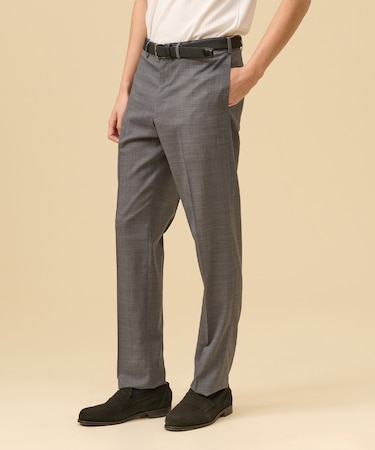 驚きの軽さ【洗える / 高通気性 / ストレッチ性 / 防シワ】プレーンウィーブ スラックス / ノータック