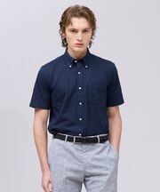 【吸水速乾 / 抗菌防臭 / 遮熱 / 防シワ】【J.PRESS OXFORD JERSEY】カノコインレイ半袖 シャツ / B.D.