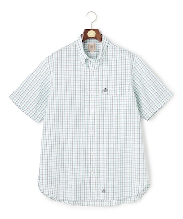 【KING SIZE 】【吸水速乾 / 接触冷感 / 高通気性】Aero Weave クールマックスサッカー チェック シャツ / B.D.