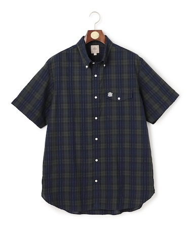 【KING SIZE 】【吸水速乾 / 接触冷感 / 高通気性】Aero Weave クールマックスサッカー チェック シャツ / B.D.