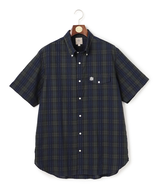【KING SIZE 】【吸水速乾 / 接触冷感 / 高通気性】Aero Weave クールマックスサッカー チェック シャツ / B.D.