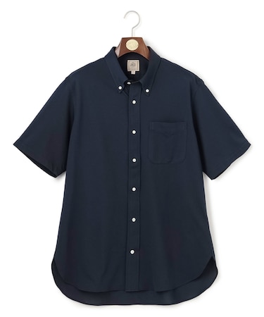 【KING SIZE】【吸水速乾 / 抗菌防臭 / 遮熱 / 防シワ】【J.PRESS OXFORD JERSEY】カノコインレイ半袖 シャツ / B.D.