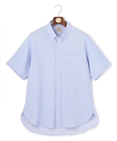 【KING SIZE】【吸水速乾 / 抗菌防臭 / 遮熱 / 防シワ】【J.PRESS OXFORD JERSEY】カノコインレイ半袖 シャツ / B.D.