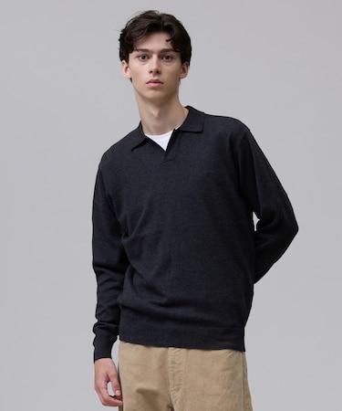 【TAILORD KNIT】コットンカシミヤ スキッパー ニットポロシャツ