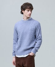 【Cash Lamb's Wool】ケーブルクルーネック ニット_26年モデル