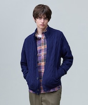 【Cash Lamb's Wool】ハイネックケーブル カーディガン_26年モデル
