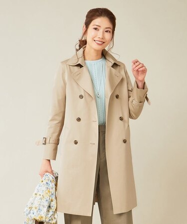 【撥水加工・花粉付着防止】80/2PIMAコットンツイル トレンチコート