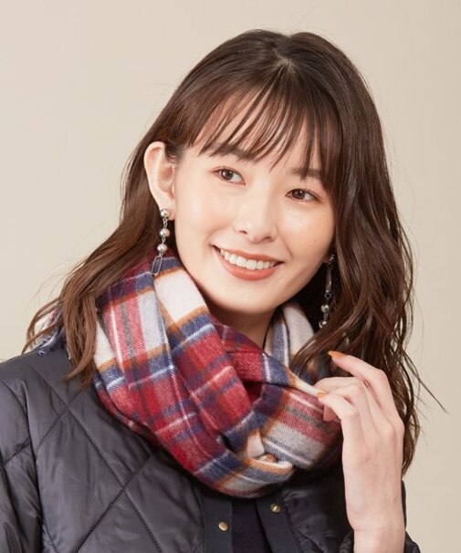 ピュアカシミヤ100％ チェックマフラー