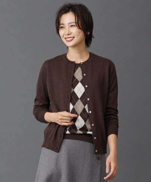 【洗える】アーガイルツイン ニット