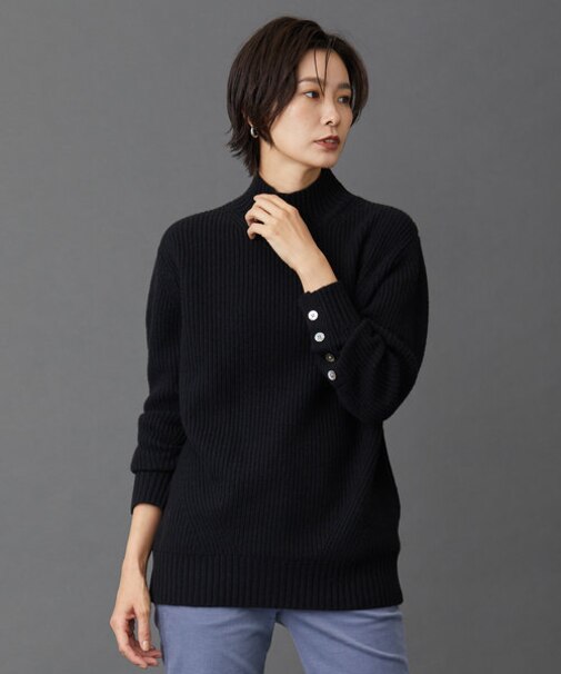 【洗える】AUSSIE AIR ハイネック ミドルゲージ ニット