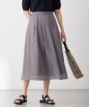 【WEB限定カラーあり・洗える】 ブライトスパンボイル スカート