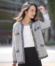 【WEB限定カラーあり・洗える】TWEED ニット カーディガン