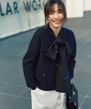 【洗える】DAILY TWEED ニット アウター