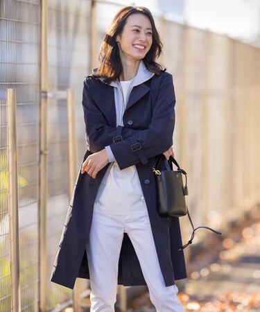 【洗える・撥水】Reポリアーティローザ シングル トレンチコート