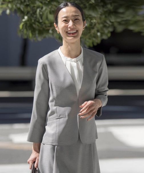 【セットアップ対応・洗える・UVケア・速乾】 OXIJEWELストレッチ ノーカラー ジャケット