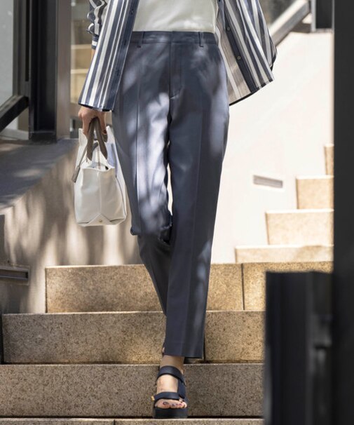 【着丈が選べる・セットアップ対応・洗える・撥水・防汚】コットンFITTYシャーク テーパード パンツ