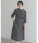 【WEB限定カラーあり・洗える】ラインフラワープリント ワンピース