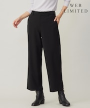 【WEB限定カラーあり・洗える】T/Rアルガンシルク ワイド パンツ