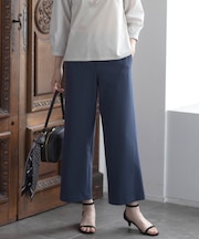 【WEB限定カラーあり・洗える】T/Rアルガンシルク ワイド パンツ