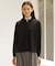 【洗える】WORSTED WOOL BLEND ポロ襟付き カーディガン