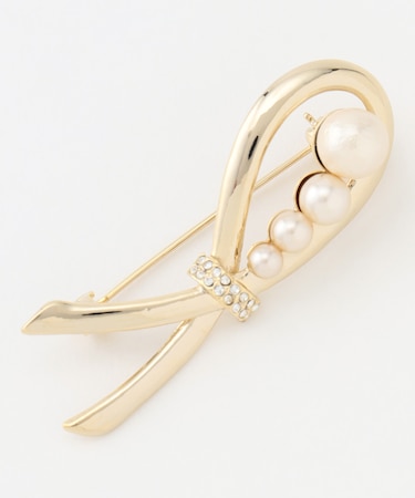 ハーフリボン ブローチ