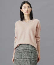 【洗える】CASHMERE BLEND Vネック プルオーバーニット