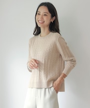 【洗える】WOOL BLEND AIR クルーネック ニット