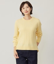 【洗える】WOOL BLEND AIR クルーネック ニット