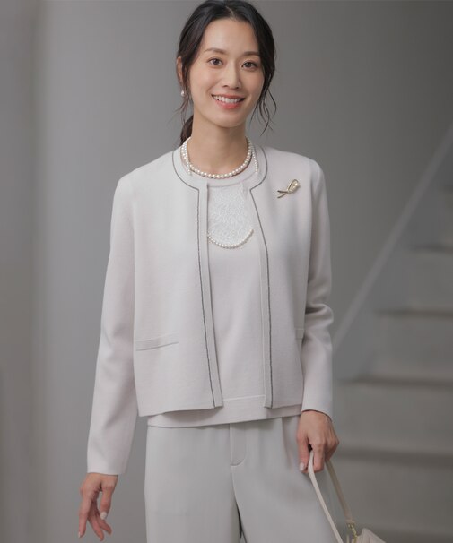 【洗える】DECOR ニット ジャケット