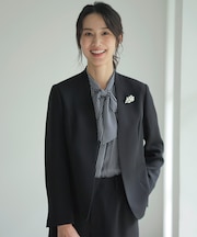 【セットアップ対応・洗える】セラテリーダブルクロス ノーカラー ジャケット