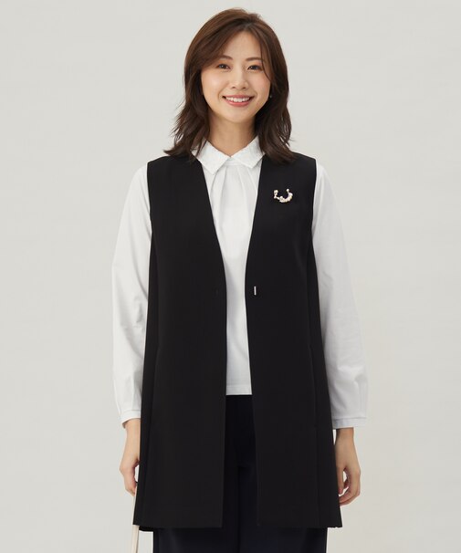 【セットアップ対応・洗える】セラテリーダブルクロス ジレ