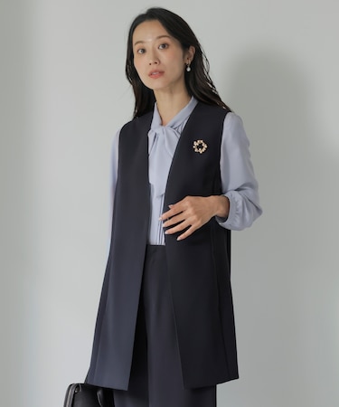 【セットアップ対応・洗える】セラテリーダブルクロス ジレ