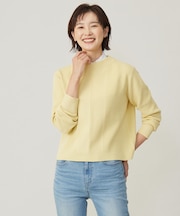 【洗える】CLEAR COTTON BLEND ボトルネック ニット