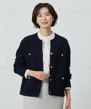 【洗える】DAILY TWEED ニット アウター